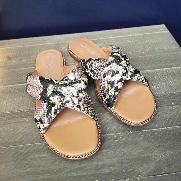 Madewell Skyler Slide In Snake Skin Leather - Picture 3 of 9